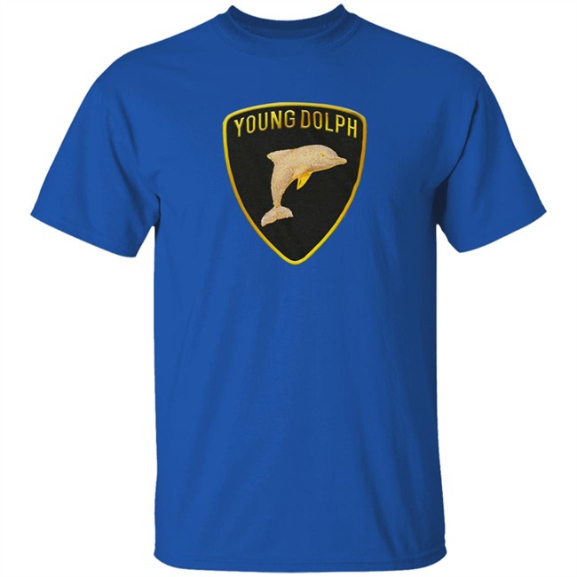 Young Dolph Merch Rich Slave Dolph Emblem Blue White Tee Shirt