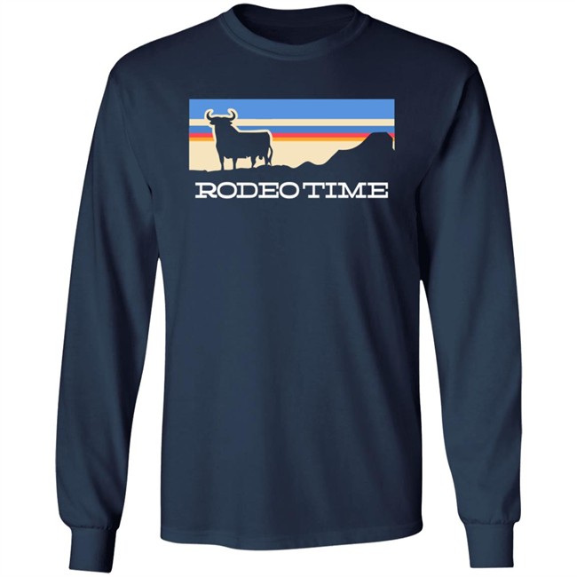 Dale Brisby Merch Rodeo Time Sunset Navy Long Sleeve T Shirt