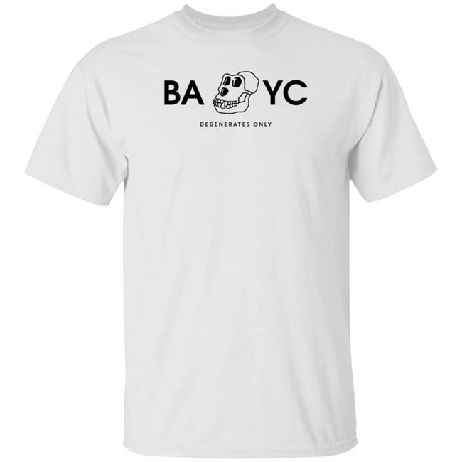 Bored Ape Yacht Club Bayc Degenerates Only Shirt Trapphone Eth
