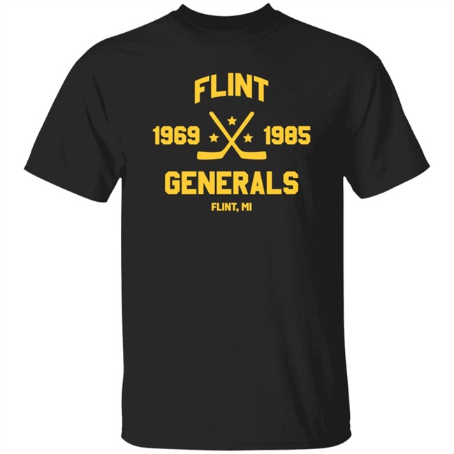 Vintage Ice Hockey Merchandise Flint Generals Dated T Shirt Flint Generals 1969 1985